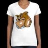 Women's Fine Jersey V-Neck Tee Thumbnail