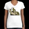 Women's Fine Jersey V-Neck Tee Thumbnail