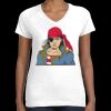 Women's Fine Jersey V-Neck Tee Thumbnail