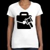 Women's Fine Jersey V-Neck Tee Thumbnail