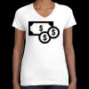 Women's Fine Jersey V-Neck Tee Thumbnail