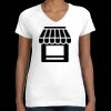 Women's Fine Jersey V-Neck Tee Thumbnail