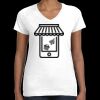 Women's Fine Jersey V-Neck Tee Thumbnail